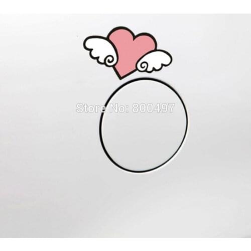 10 x Lovely Creative Car Stickers Love Pink Heart With Wing Car Decal for Toyota Chevrolet Volkswagen Honda Hyundai Ford Skoda