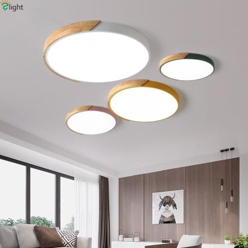 Nordic Oak App Dimmable Led Ceiling Lights Lighting Living Room Multicolor Alloy Led Ceiling Lamp Bedroom Ceiling Light Fixtures