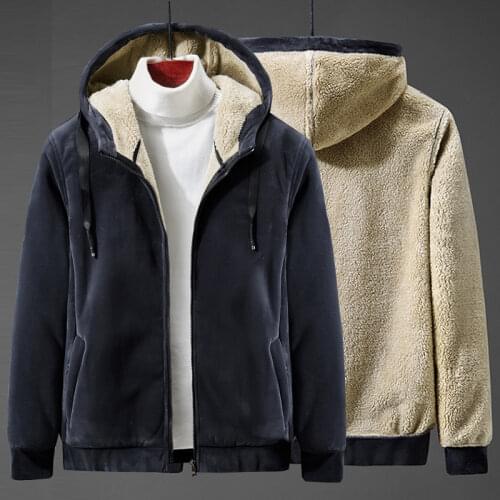 2021New Mens Casual Hooded Plus Fleece Warm Coat Winter Zipper Cardigan Jacket Large Size 8XL Male Solid Color Parkas