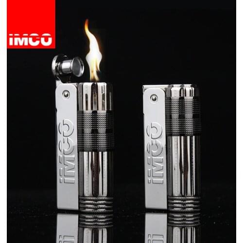 Genuine IMCO Lighter Stainless Steel Lighter Original Oil Gasoline Cigarette Lighter Cigar Fire Creative Gift Petrol Lighters