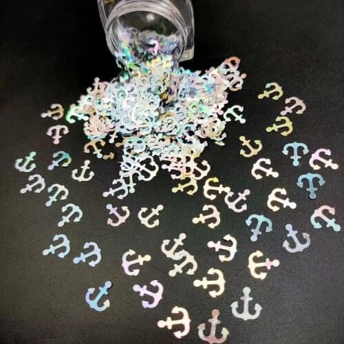 8mm Holographic Boat Anchor Sequins Loose Paillettes Glitter for Resin DIY Making Art Craft Nail Makeup Decoration Accessories