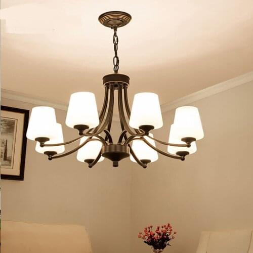 Country garden living room pendant light continental retro bedroom Villa study Nordic Iron pendant lamp dining room lights ZX8