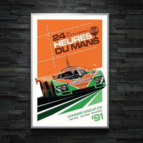24 Hours Of Le Mans Original Poster Prin On Canvas Wall Art Painting Picture For Living Room Home Decoration Frameless