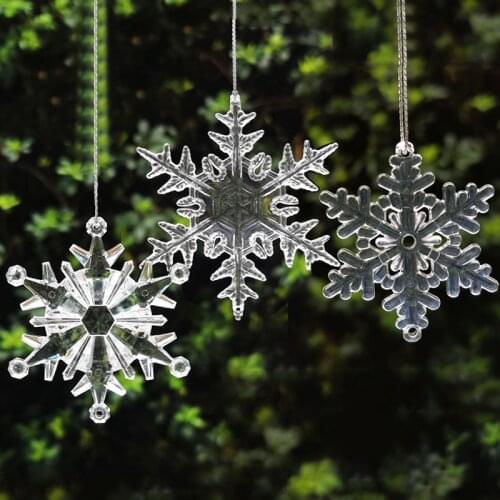 Christmas Home Decoration Simulation Ice Christmas Tree Hanging Ornament Fake Icicle Snowflake Props For X-mas New Year Party
