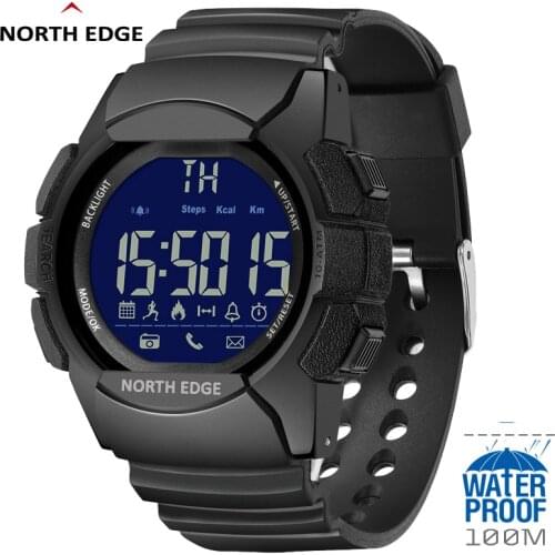 NORTHEDGE Mens Smart Sports Watch 33-Months Standby Time Pedometer Distance Calories Waterproof 100M Bluetooth For Android IOS