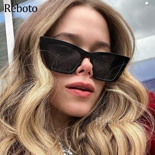 Black Cat Eye Female Sunglasses 2021 New Fashion Small Frame Sun Glasses for Women Vintage Clear Shades Eyewear Gafas De Sol