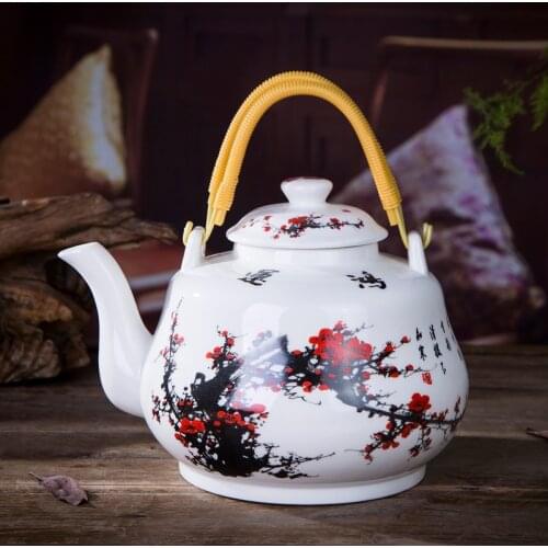 Unique Handmade Creative Teapot White Kitchen Large Size Chinese Porcelain Teapot Kung Fu Tea Kettle Czajnik Tea Maker Ed50cf