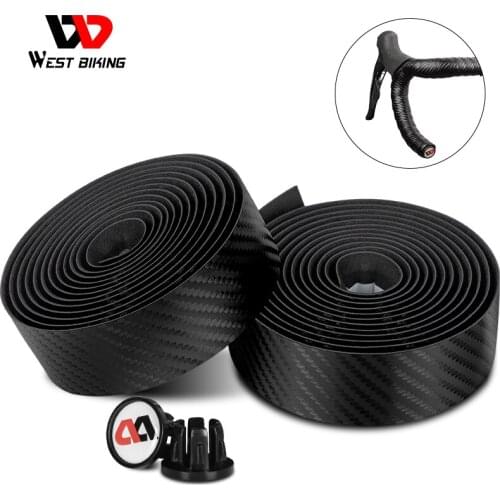 WEST BIKING Bicycle Handlebar Tape With End Plug Anti-slip Cycling Road Bike Handle Bar Tapes Fixing Straps Bicycle Accessories