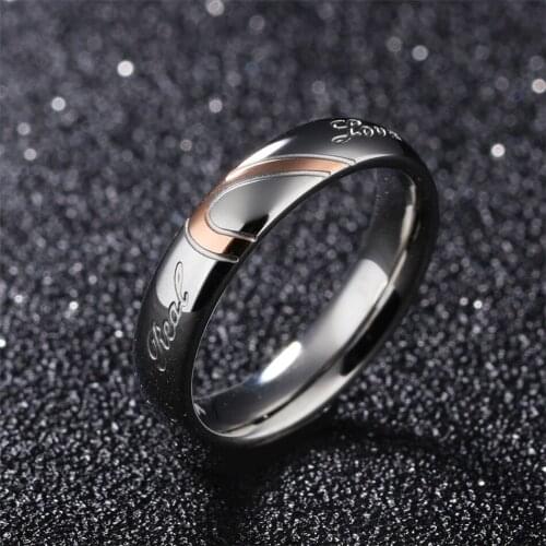 Female Finger Jewellery Valentines Titanium Steel Heart Shape Puzzle Ring Couples Rings Wedding Engagement Bands