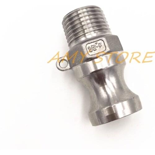 1/2" BSPT Male Threaded SS304 Stainless Steel Type F Plug Camlock Fitting Cam and Groove Coupling