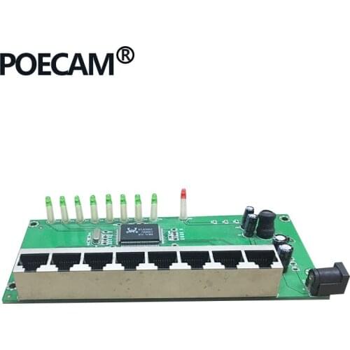 10/100Mbps fast Full Half duplex rj45 lan hub stock 8 port ethernet quike switch pcb board expor taiwan chip manufactur realtek