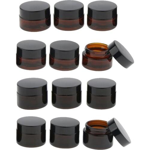 12Pcs Empty Cosmetic Containers Glass Vials Bottles for Cosmetics Home & Travel