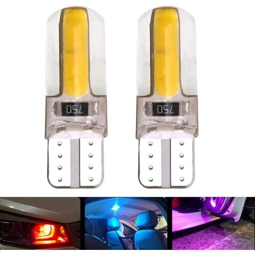 2 Pcs New T10 silicone COB 3W 6 SMD high-power double-sided width indicator light instrument light license plate light