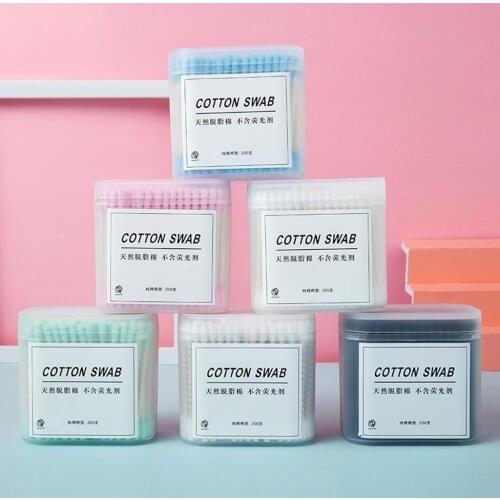 200 pcs Disposable Double Cotton Swabs Paper Sticks Buds Ears Cleaning Bamboo Cotton Buds Blending Tool For Ears Cleaning Tools