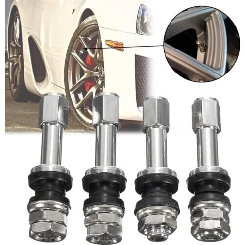 4pcs TR48E Bolt-in Car Tubeless Wheel Tire Valve Stem Dust Cap Cover for Motorcycles Scooter Moped Bicycle Rims