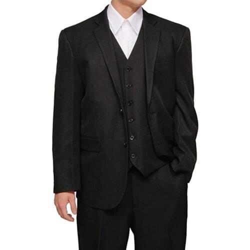 Black Mens Suits For Wedding Custome Made Weddng Dress Formal Blazer Party Suit Dinner Suit Three Pieces Suit(Jacket+Pants+Vest)