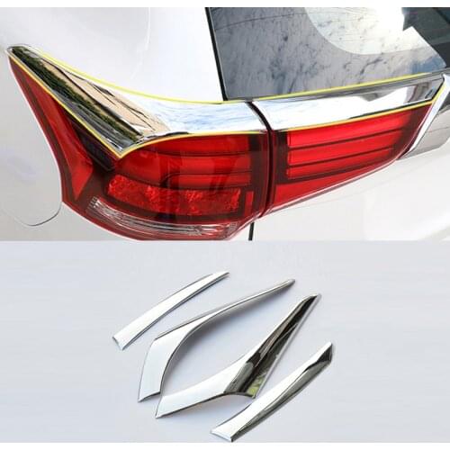 For Mitsubishi Outlander 2016 2017 ABS Chrome Taillight Streamer Trim Rear Tail Lamp Light Bezel Cover Hood Auto Parts 4pcs/set