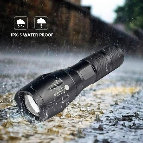 TWO Powerful T6 LED Flashlight Aluminum Alloy Portable Torch USB ReChargeable Outdoor Camping Tactical Flash Light Glare Hunting