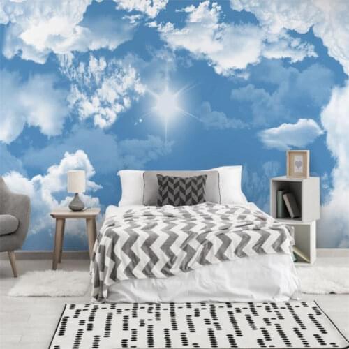 Custom The New 3D Photo Wallpaper cloud Sun sky Living Room Sofa Bedroom Wallpaper 3D TV Background Wall Paper