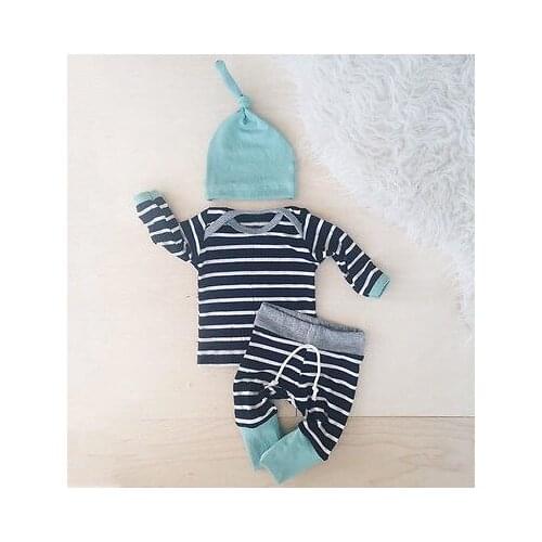 Baby Set Clothing tollder boys clothes Set casual 3pcs Hat T-shirt pants The Striped leisure baby boys Clothing sets