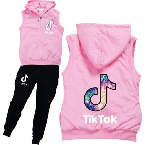 TIK TOK Boys and girls suit childrens fashion vest jacket and trousers suit spring and autumn childrens sports suit