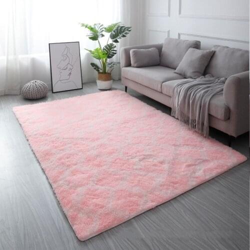 Nordic style tie-dyed living room carpet thickened bedside rug balcony decoration carpet high-density sponge non-slip rug