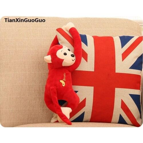 Cute red colour monkey plush toy about 38cm cartoon long arms monkey soft doll baby toy ,birthday gift b2701