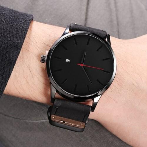 Fashion mens watch sports mens simple watch leather watch clock relogio masculino reloj hombre 2020