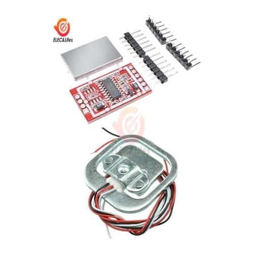 50KG Human Scale Body Load Cell Weighing Sensor Module + 2CH HX711 Weighing Sensor Module 24-bit A/D Module Pressure Sensor