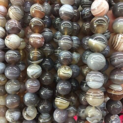 Genuine Gemstone Undyed Stripe Botswana Agate Natural Stone Bead for Healing Power Energy Bracelet Necklace Jewelry Making DIY