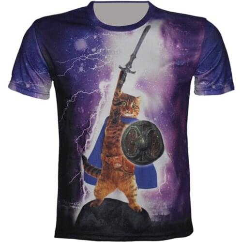 2018 New Children Galaxy T Shirt Animal Cat Brand Designer 3D Tops Girl Boy Casual T-Shirt Short Sleeve Cool Clothes 95-155cm