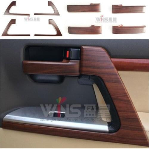 Door handle Cover Trim For Toyota Land Cuiser 200 2008-2015 2016-2018 Chrome Wooden Color Interior Moulding Styling Accessory