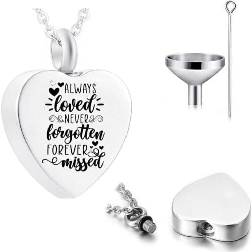 Cremation Jewelry Heart Pendant Stainless Steel Urn Necklace To Commemorate The Ashes Of A Deceased Relative/Pet