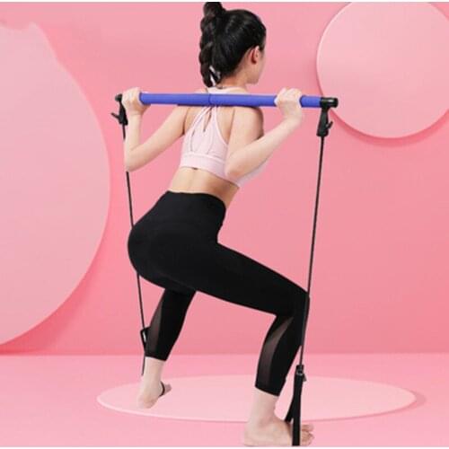 Pilates bar fitness bar yoga equipment household multifunctional pull rope elastic rope stretch belt back trainer
