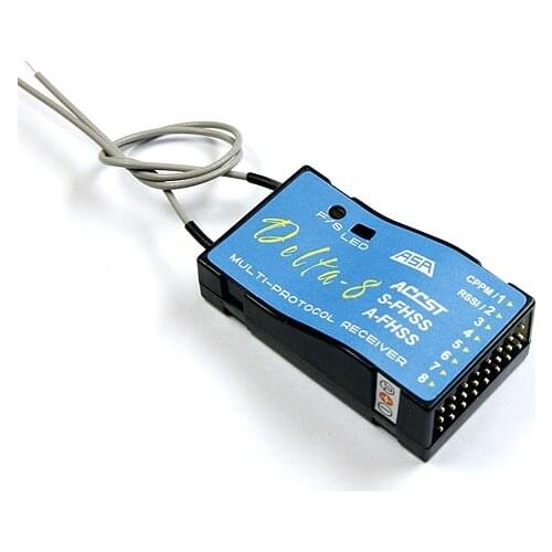 FrSky Delta-8 2.4Ghz 8CH Multi-Brand Receiver ACCST D8/V8 Futaba S-FHSS/FHSS Hitec AFHSS Compatible