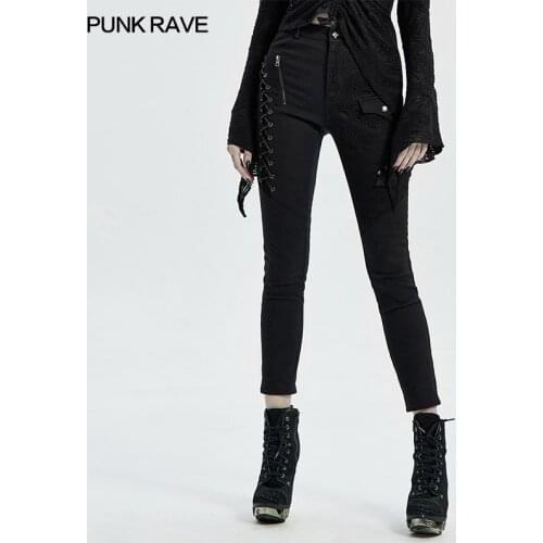 PUNK RAVE Women's Jeans With Embroidery