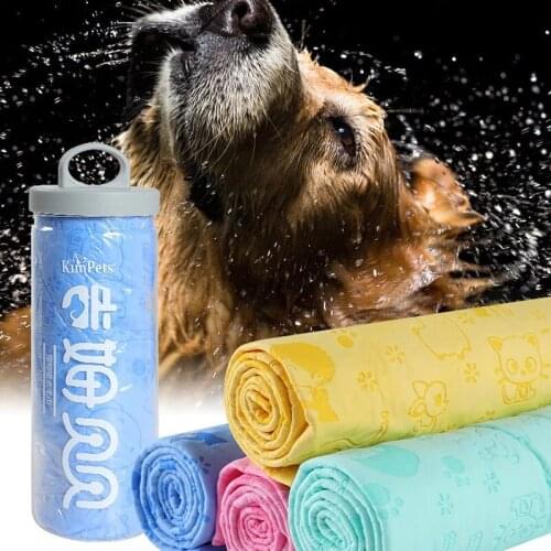 65*44cm Soft Pet Bath Towel Imitation Deerskin Strong Absorbing Water Dog Bath Wipe Dry Towel Easy Cleaning Wipes Pet Supplies