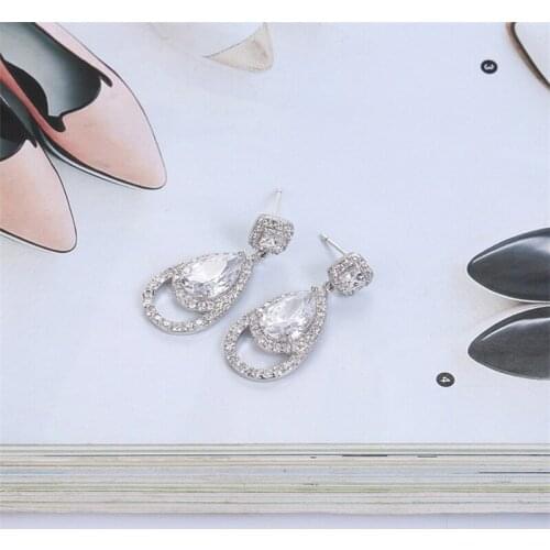 Drop Earrings Copper Exquisite AAA Cubic Zirconia Dangle Earrings Women Fashion Cute Christmas for Women Free Shipping