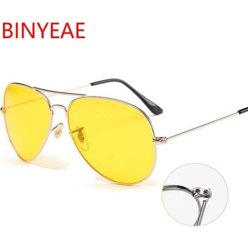 Pilot Yellow Sunglasses Women Day Night Vision Glasses Classic Brand Designer Male Sun Glasses for Driving Clear lens Glasses