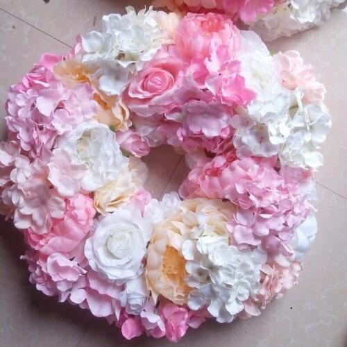 SPR 8pcs/lot pink wedding table flowers centerpiece wreath candelstick garland decorative flower balls wedding decoration