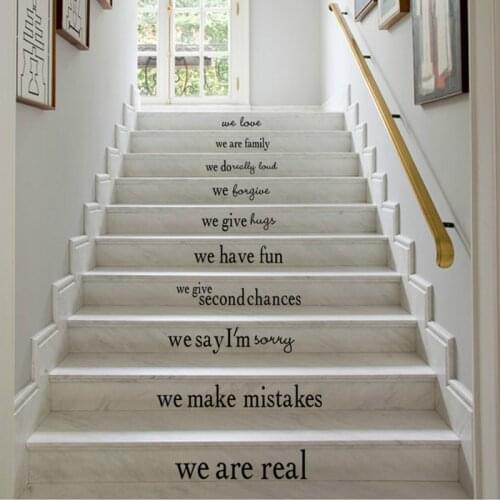 Creative Motto Stickers Self-adhesive Writing Precept Wallpaper Decor Stairs Stickers Background Art Sticker Home Decoration