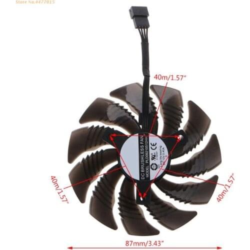 PLD09210S12HH 87MM Cooler Cooling Fan Clockwise/Counterclockwise for GTX 1050 1050TI 1060 1070 1070TI G1 for Radeon RX 570