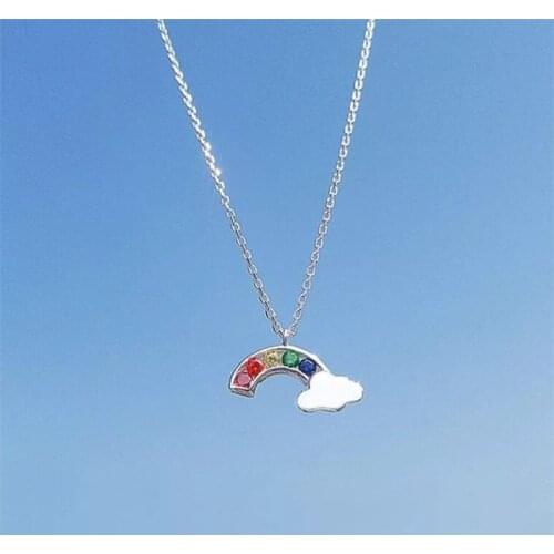 Season Gate 925 Sterling Silver Chain Rainbow after rain Personality Necklace for women SN034