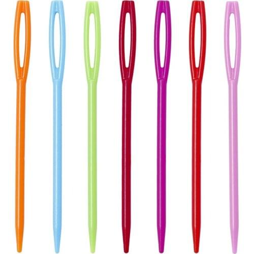 10 Pcs Mixed Color Plastic Knitting Needles Crochet Hooks Needle Children DIY Sweater Weaving Tools Accessory 7cm/9.5cm