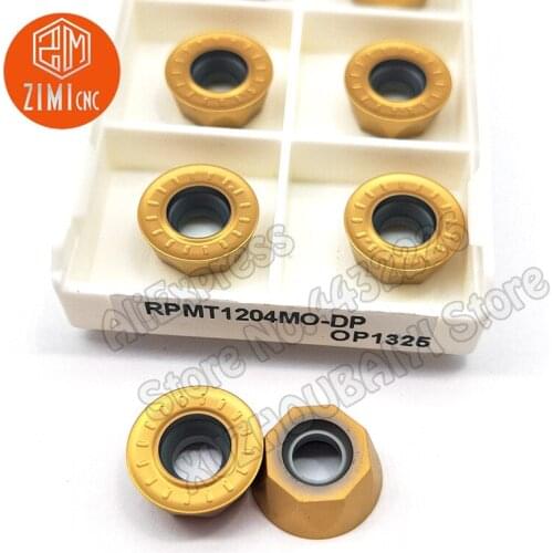 10pcs RPMT1204MO-DP Round Carbide Insert Cutting Tool R6 Milling Insert Face Milling Cutter For Round Nose Milling Cutter