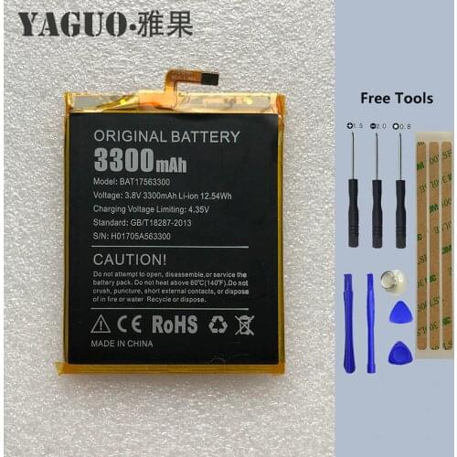 100% New DOOGEE Shoot 1 BAT17563300 Battery Replacement 3.8V 3300mAh Parts backup battery for DOOGEE Shoot1 Smart Phone