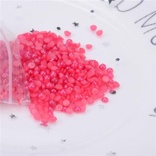 10000pcs/bag rose red Crystal Pearl beads Nail 4mm 115g Flat Bottom 3D Decoration in Wheel Nail Art Manicure Tips
