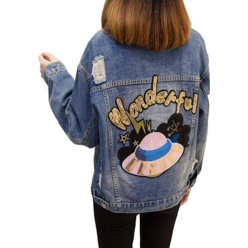 2020 Autumn Coat Women Denim Jacket Loose Jean Jacket Oversized Bomber Jackets Female Casual Coats Outerwear Plus Size 5XL P527