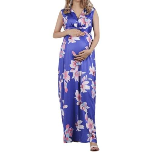 2XL Clothe For Pregnant Women Summer Short sleeve Pregnant Maternity Dress Floral Print Sundress Sexy Beach Lactation Vestido z4