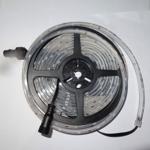 5m DC12V WS2811 300LEDs (20pixes/m) IP68 full color;epoxy resin filled WHITE PCB digital strip;with 20cm 3core 13.5mm pigtail